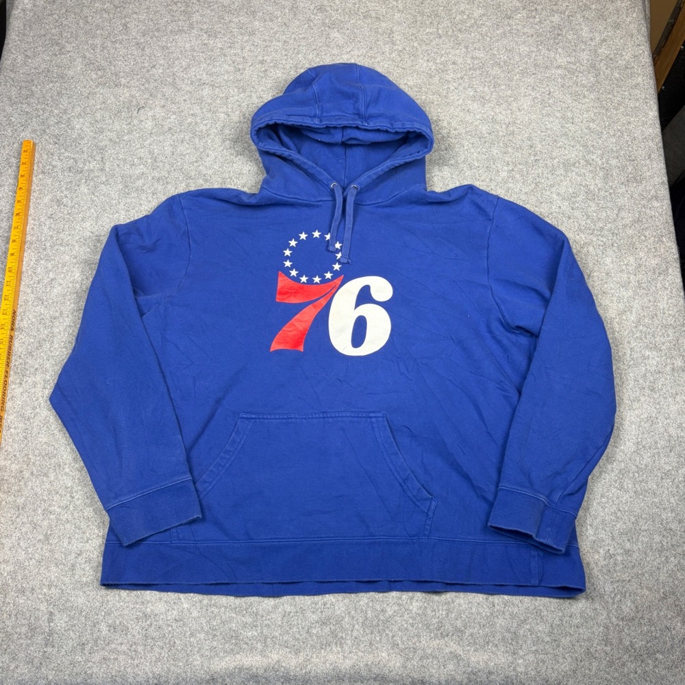 Fanatics Philadelphia 76ers Hoodie Mens 3XL Royal Blue NBA Pullover Sweatshirt